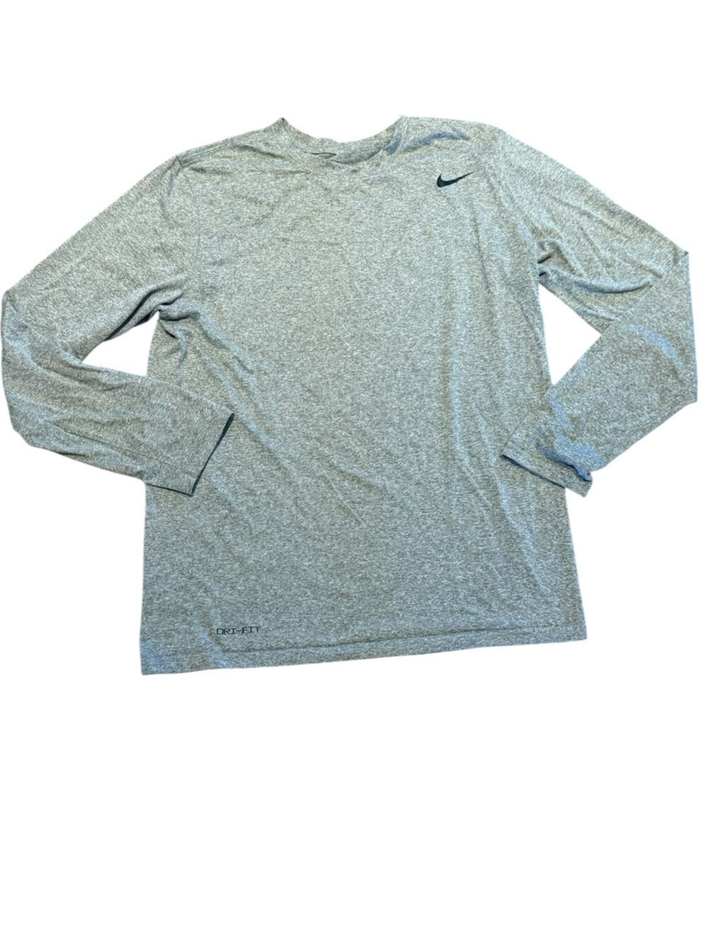 Nike Men's Large Gray Long-Sleeve Dri-FIT Performance Shirt